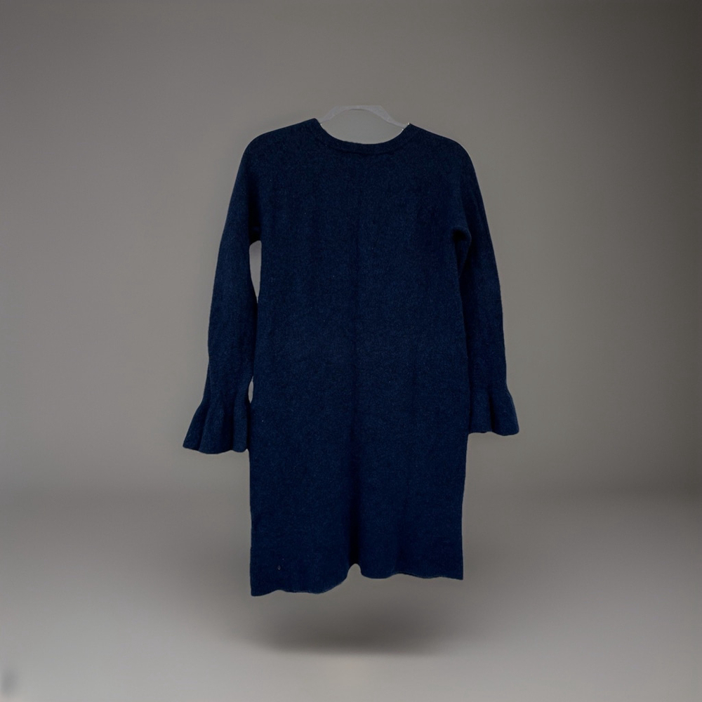 Banana Republic Wool Blend Sweater Dress Navy Blue Flare Sleeve Size M - Picture 8 of 10